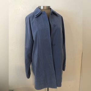 FINAL! LONDON FOG DUSTY BLUE MID LENGTH LIGHT OVERCOAT